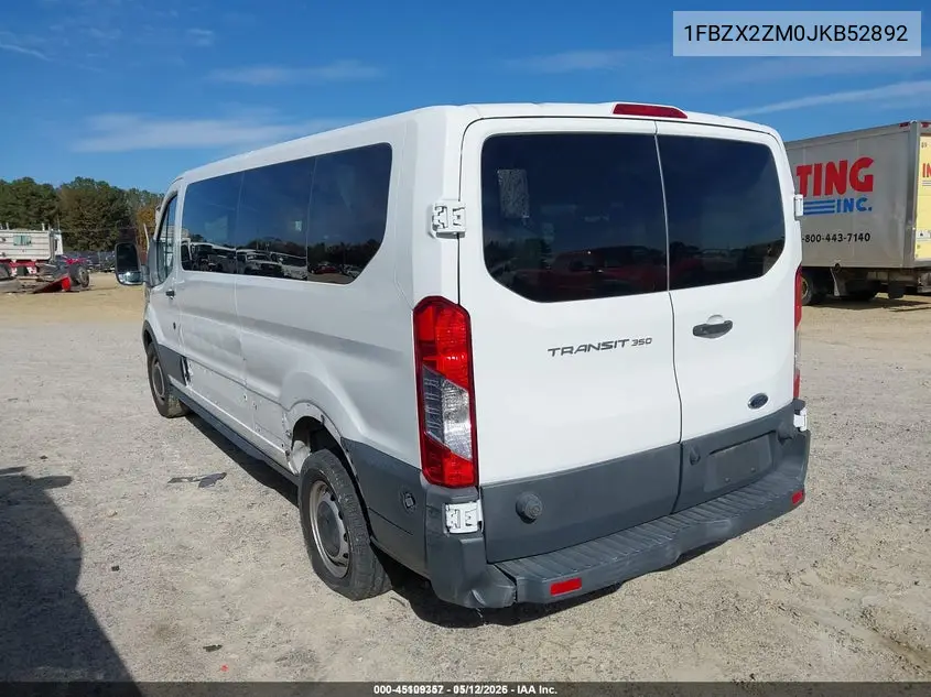 1FBZX2ZM0JKB52892 2018 Ford Transit-350 Xl