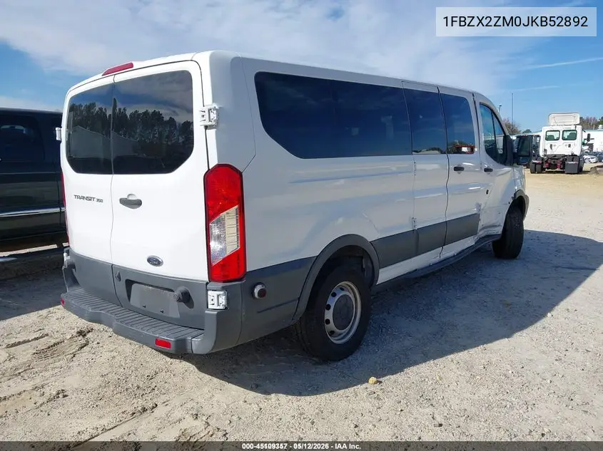 1FBZX2ZM0JKB52892 2018 Ford Transit-350 Xl