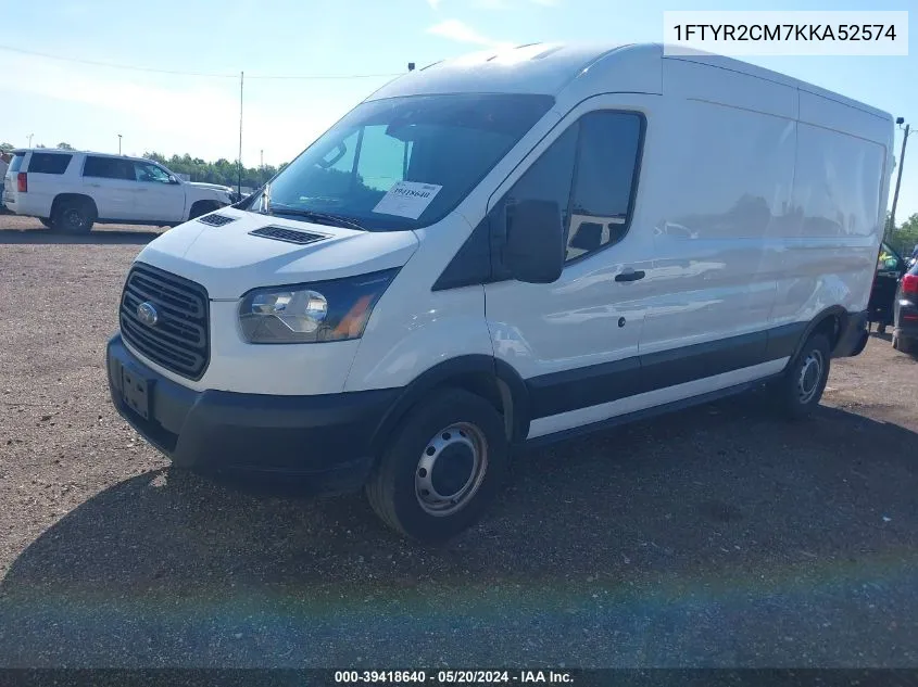 2019 Ford Transit-250 VIN: 1FTYR2CM7KKA52574 Lot: 39418640