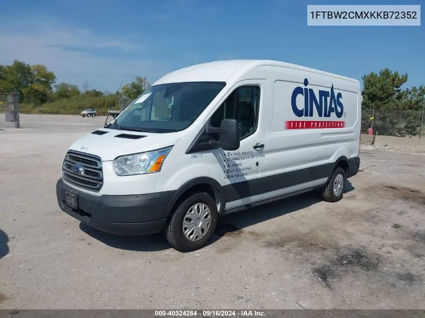 2019 Ford Transit T-350 VIN: 1FTBW2CMXKKB72352 Lot: 40324284