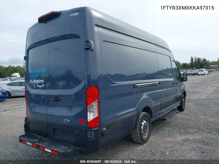 2019 Ford Transit-250 VIN: 1FTYR3XMXKKA97315 Lot: 40364057