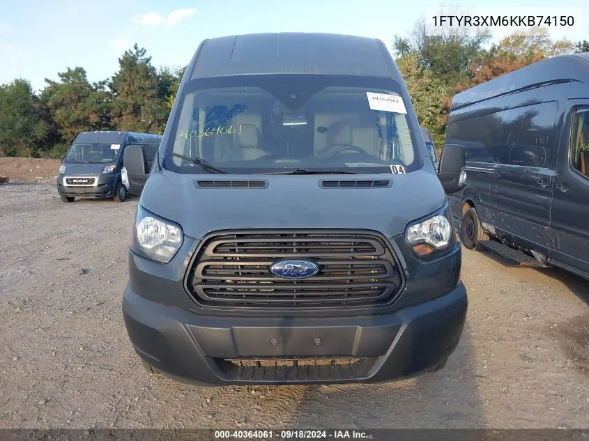 2019 Ford Transit-250 T-250 VIN: 1FTYR3XM6KKB74150 Lot: 40364061