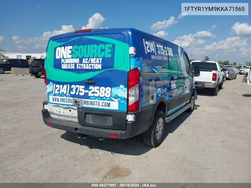 2019 Ford Transit-250 VIN: 1FTYR1YM9KKA71565 Lot: 40377997