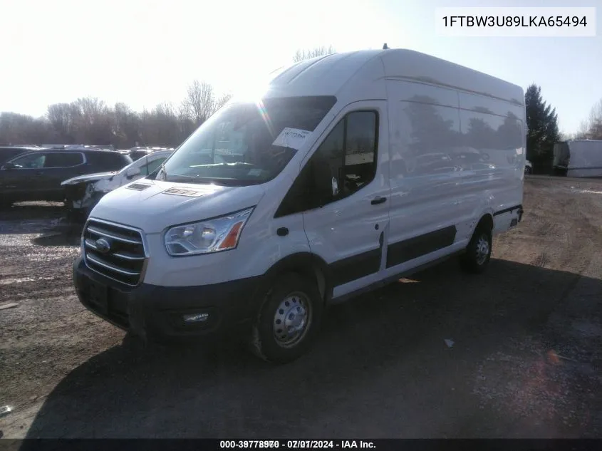 2020 Ford Transit-350 Cargo Van VIN: 1FTBW3U89LKA65494 Lot: 39778970