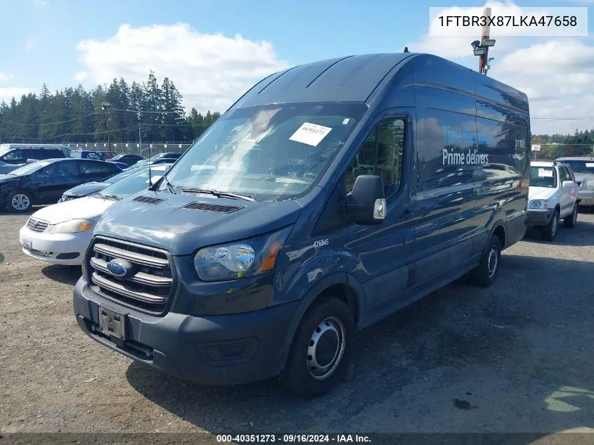 2020 Ford Transit-250 Cargo Van VIN: 1FTBR3X87LKA47658 Lot: 40351273