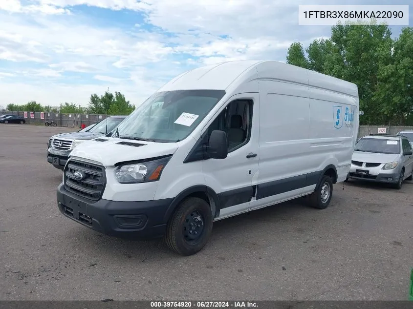 2021 Ford Transit-250 Cargo Van VIN: 1FTBR3X86MKA22090 Lot: 39754920