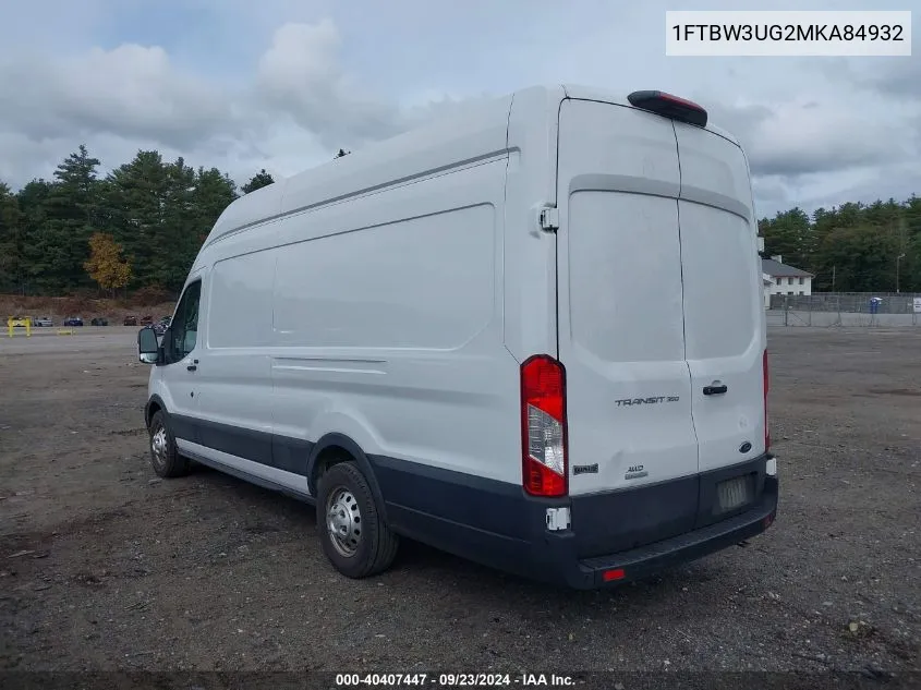 2021 Ford Transit-350 Cargo Van VIN: 1FTBW3UG2MKA84932 Lot: 40407447