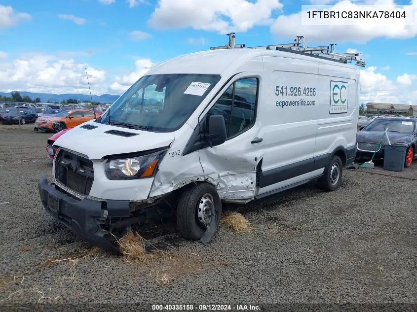 2022 Ford Transit-250 VIN: 1FTBR1C83NKA78404 Lot: 40335158