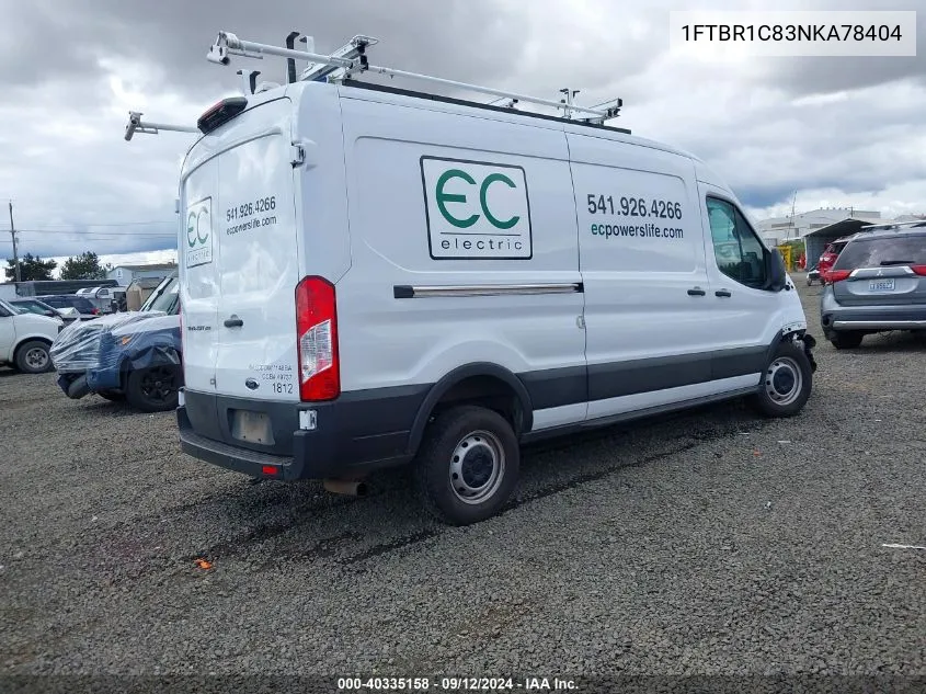 2022 Ford Transit-250 VIN: 1FTBR1C83NKA78404 Lot: 40335158