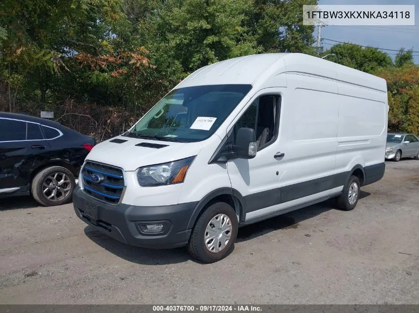 1FTBW3XKXNKA34118 2022 Ford E-Transit-350 Cargo Van