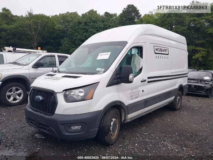 2023 Ford Transit-250 VIN: 1FTBR1X81PKA88863 Lot: 40323111