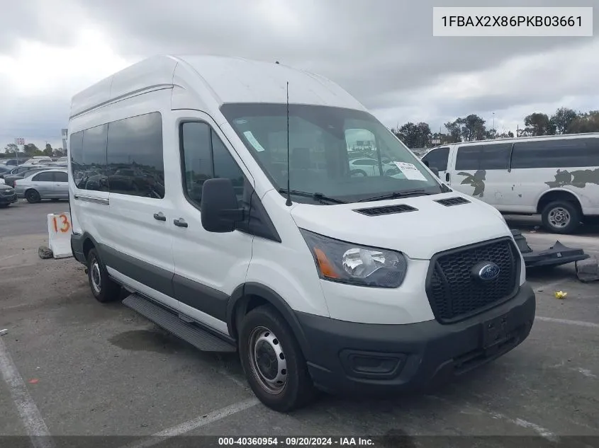 2023 Ford Transit-350 Passenger Van Xl VIN: 1FBAX2X86PKB03661 Lot: 40360954