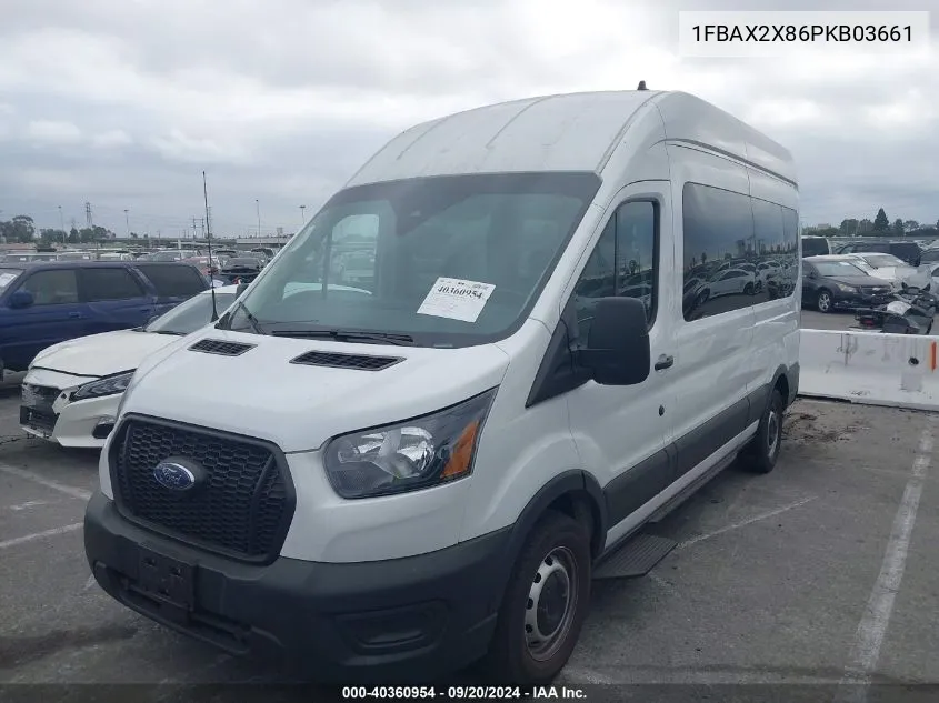 2023 Ford Transit-350 Passenger Van Xl VIN: 1FBAX2X86PKB03661 Lot: 40360954