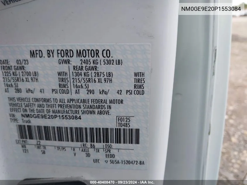 NM0GE9E20P1553084 2023 Ford Transit Connect Xl Passenger