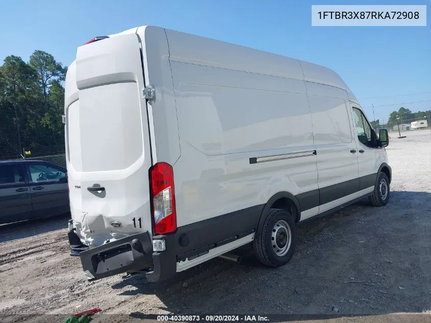 2024 Ford Transit-250 Cargo Van VIN: 1FTBR3X87RKA72908 Lot: 40390873