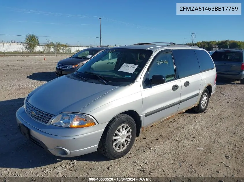 2FMZA51463BB17759 2003 Ford Windstar Lx