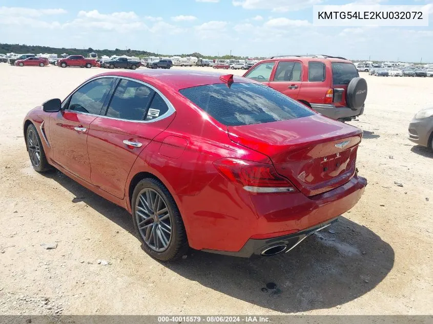 KMTG54LE2KU032072 2019 Genesis G70 3.3T Advanced