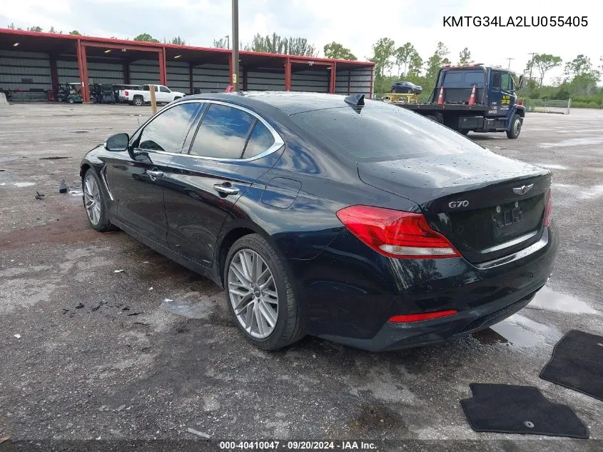 KMTG34LA2LU055405 2020 Genesis G70 2.0T Rwd