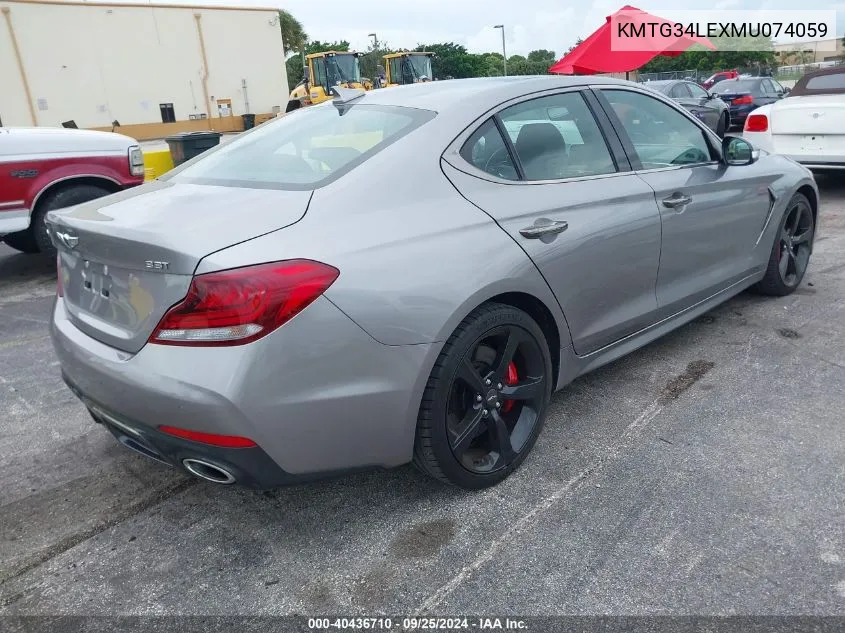 KMTG34LEXMU074059 2021 Genesis G70 3.3T Rwd