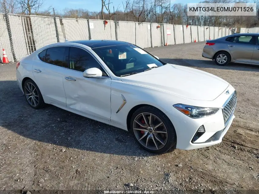 KMTG34LE0MU071526 2021 Genesis G70 3.3T Awd