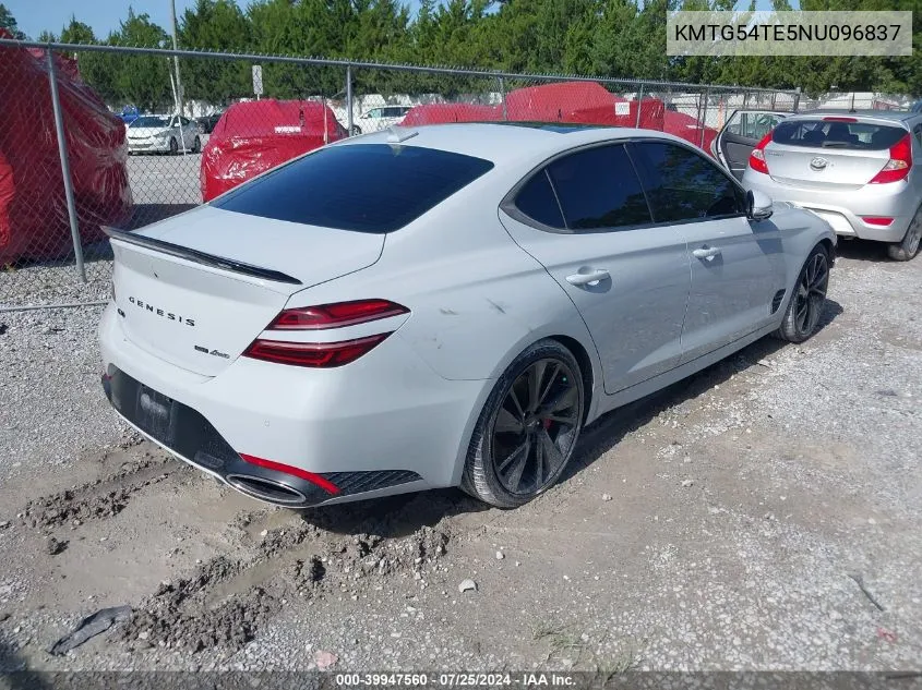 KMTG54TE5NU096837 2022 Genesis G70 3.3T Awd