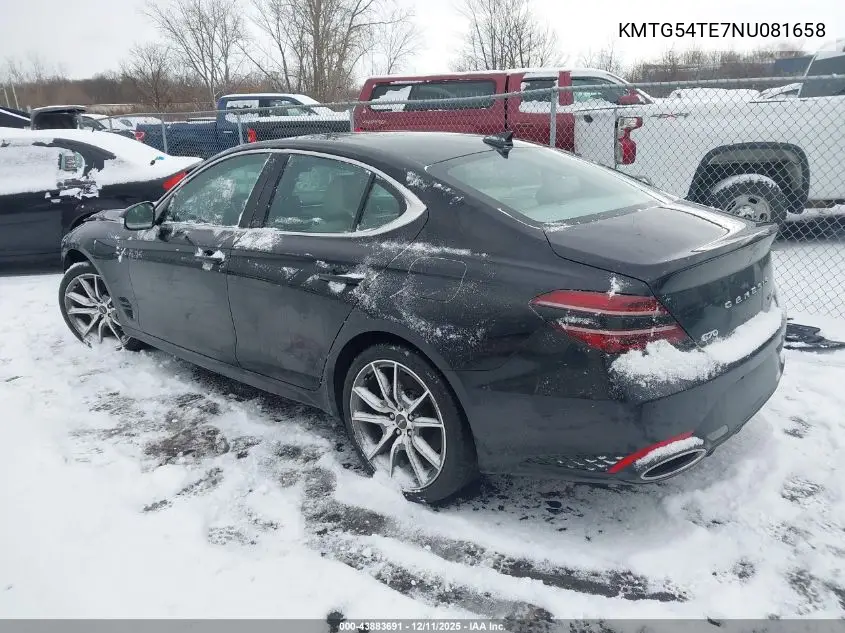 KMTG54TE7NU081658 2022 Genesis G70 3.3T Awd