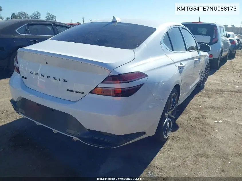 KMTG54TE7NU088173 2022 Genesis G70 3.3T Awd