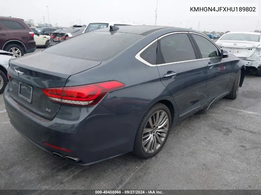 KMHGN4JFXHU189802 2017 Genesis G80 5.0 Ultimate