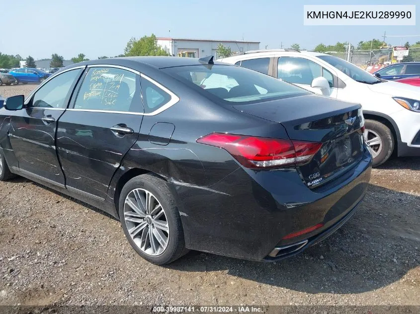 KMHGN4JE2KU289990 2019 Genesis G80 3.8