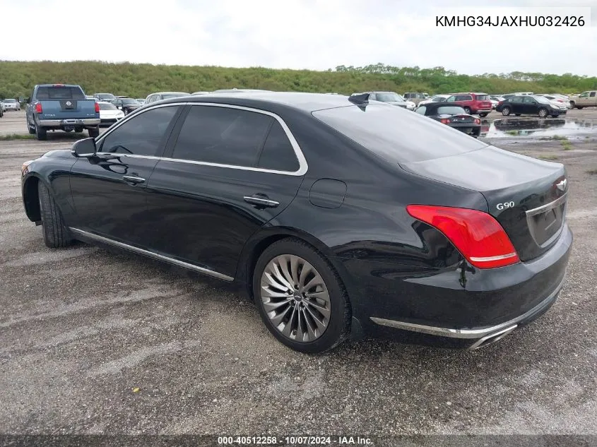 KMHG34JAXHU032426 2017 Genesis G90 3.3T Premium