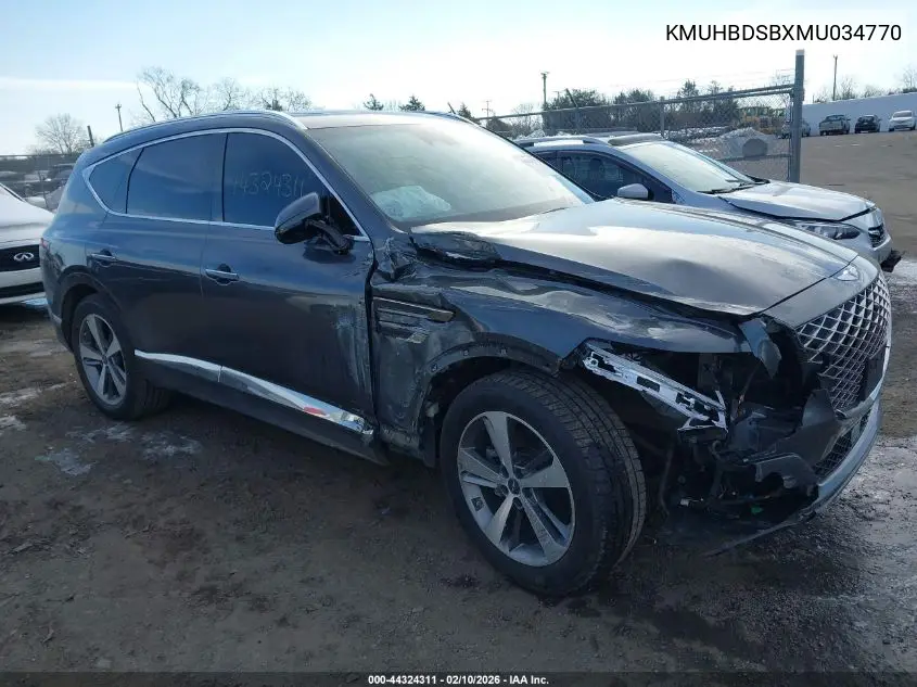 2021 Genesis Gv80 2.5T Awd VIN: KMUHBDSBXMU034770 Lot: 44324311
