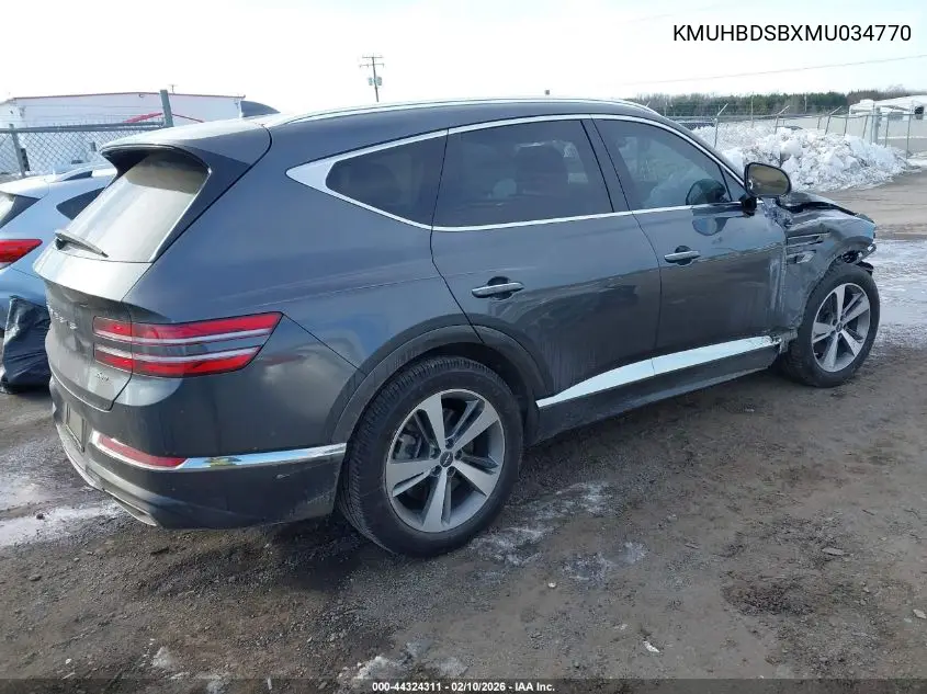 2021 Genesis Gv80 2.5T Awd VIN: KMUHBDSBXMU034770 Lot: 44324311