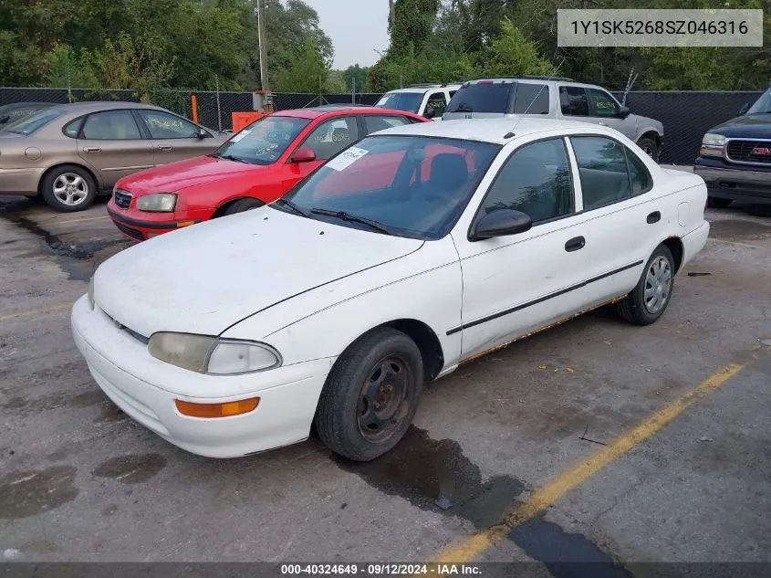 1Y1SK5268SZ046316 1995 Geo Prizm Lsi