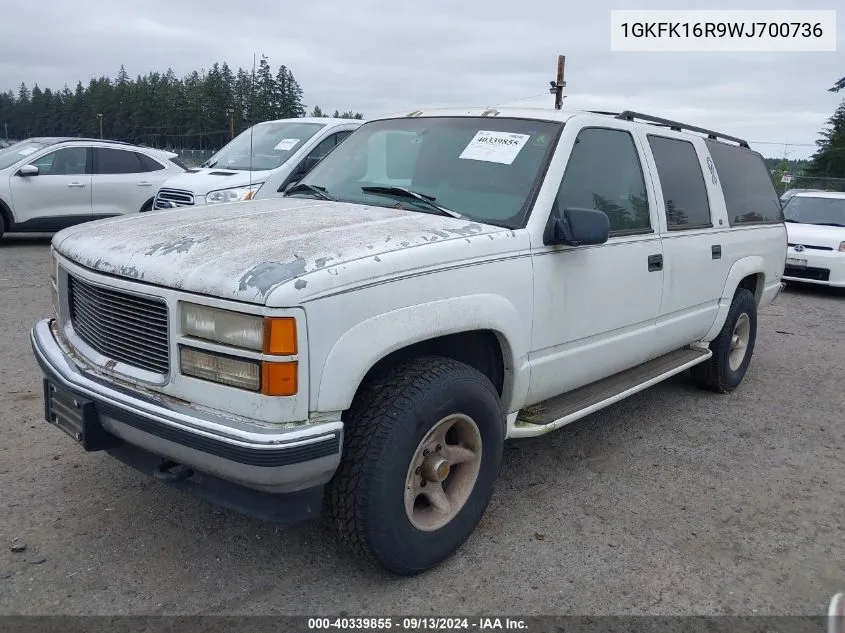 1GKFK16R9WJ700736 1998 GMC Suburban 1500 Sl