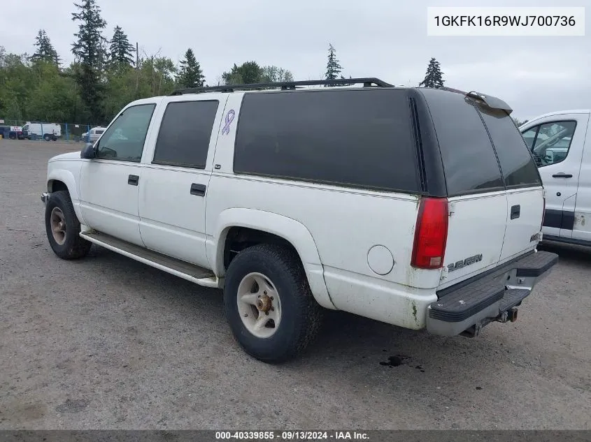 1GKFK16R9WJ700736 1998 GMC Suburban 1500 Sl