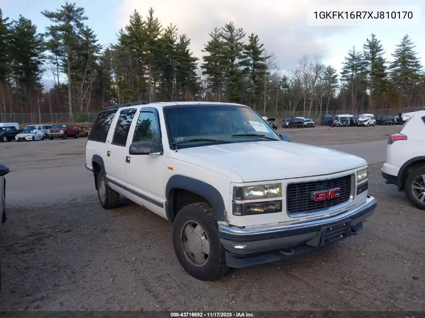 1GKFK16R7XJ810170 1999 GMC Suburban 1500 Slt Cmi