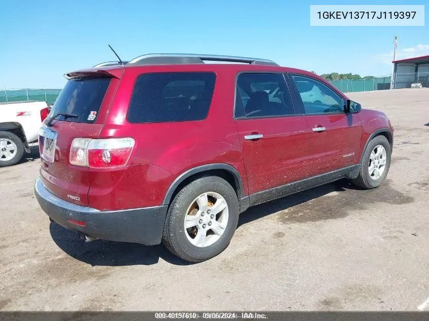 1GKEV13717J119397 2007 GMC Acadia Sle-1