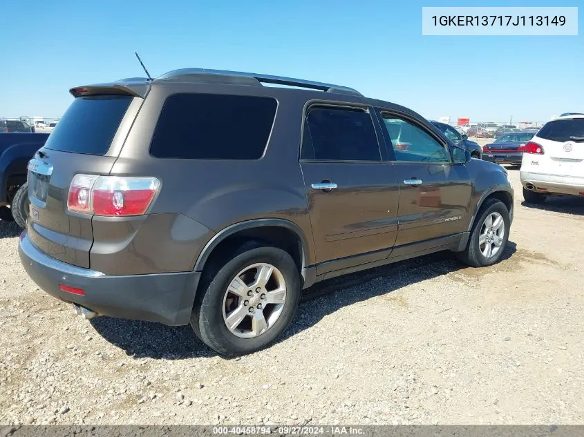 1GKER13717J113149 2007 GMC Acadia Sle-1