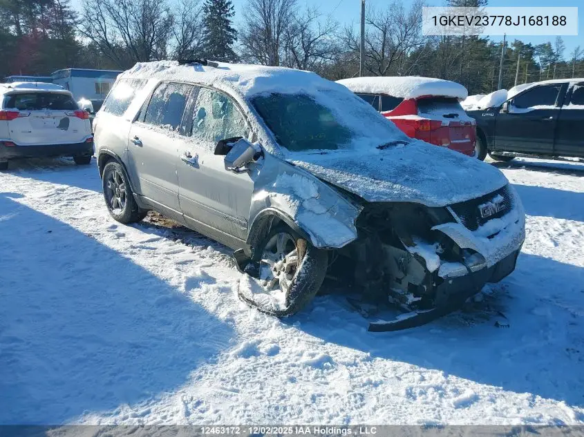 1GKEV23778J168188 2008 GMC Acadia