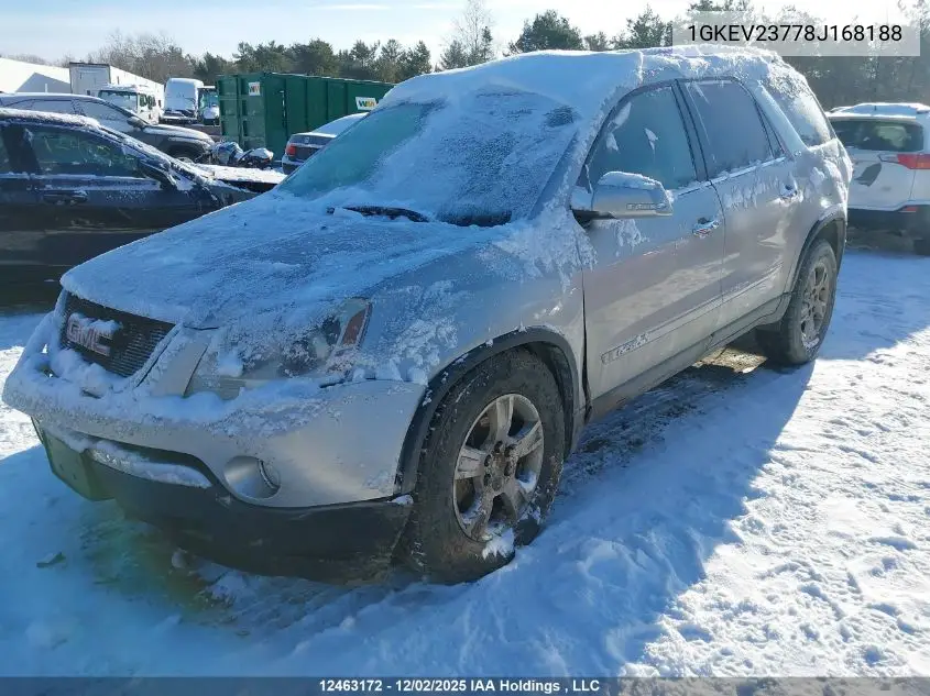 1GKEV23778J168188 2008 GMC Acadia