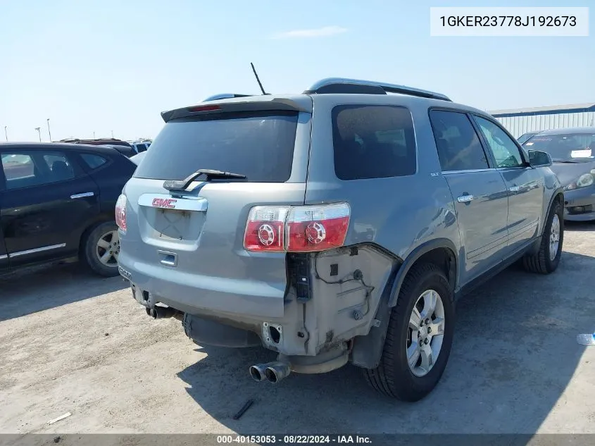 1GKER23778J192673 2008 GMC Acadia Slt-1