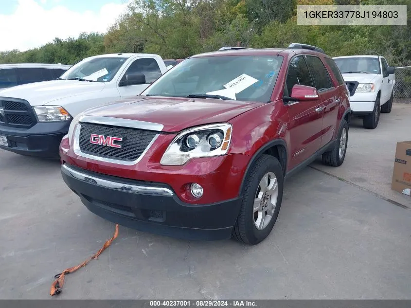 1GKER33778J194803 2008 GMC Acadia Slt-2