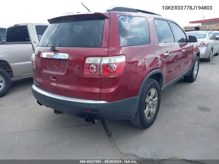 1GKER33778J194803 2008 GMC Acadia Slt-2