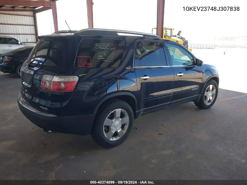 1GKEV23748J307838 2008 GMC Acadia Slt-1