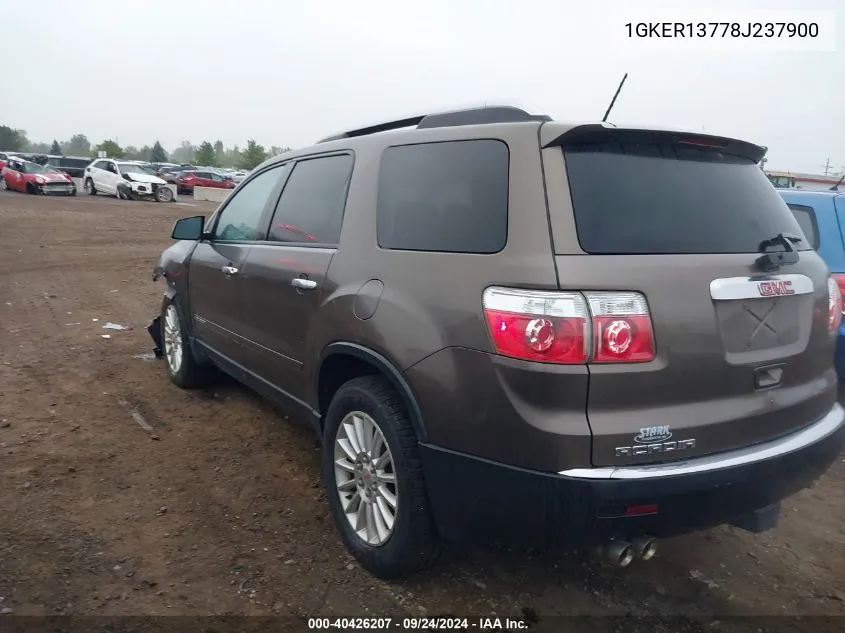 1GKER13778J237900 2008 GMC Acadia Sle