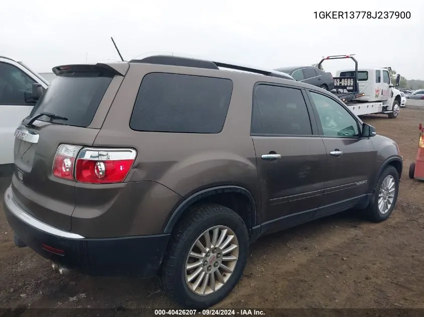 1GKER13778J237900 2008 GMC Acadia Sle