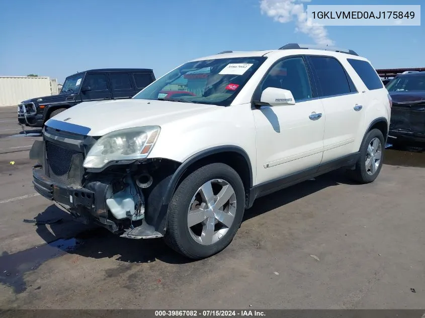 1GKLVMED0AJ175849 2010 GMC Acadia Slt-1