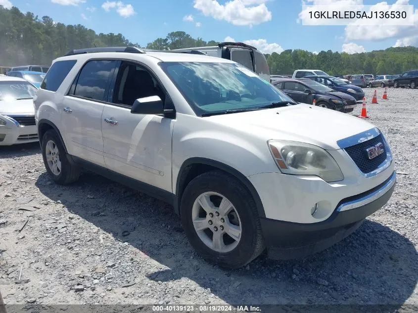 1GKLRLED5AJ136530 2010 GMC Acadia Sle