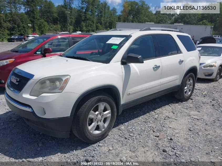 1GKLRLED5AJ136530 2010 GMC Acadia Sle