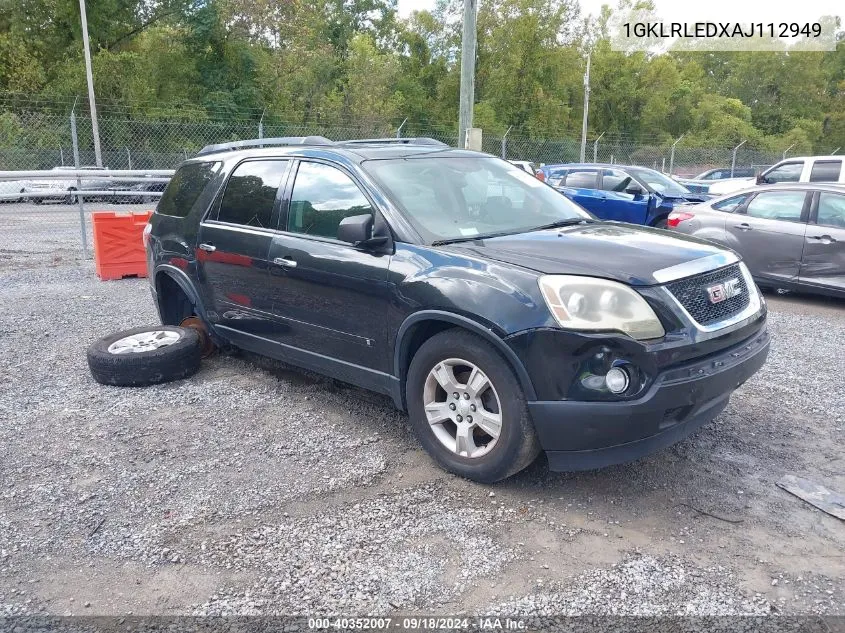 1GKLRLEDXAJ112949 2010 GMC Acadia Sle